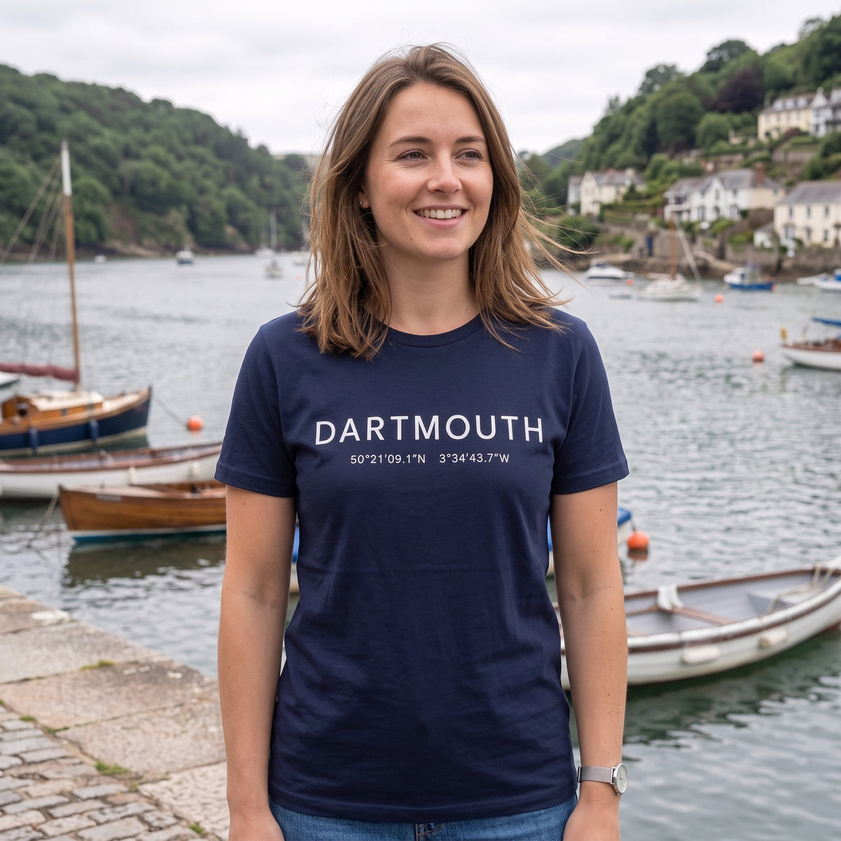 Your Town Merch — Dartmouth — Coordinates Navy Tee