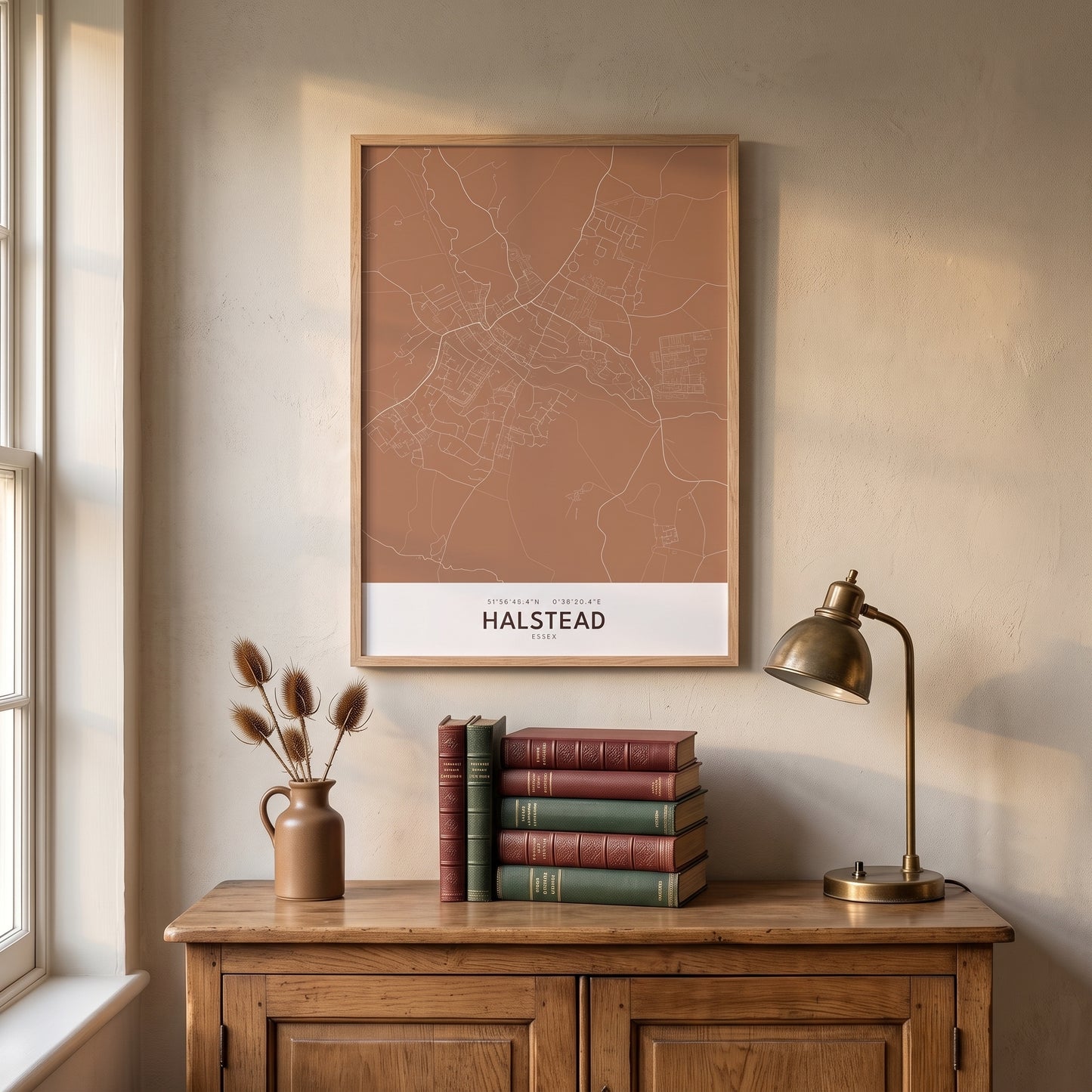 Halstead — Framed Map Print (Terracotta)