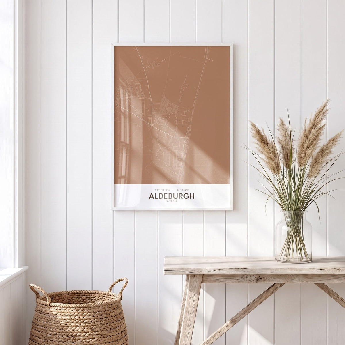 Aldeburgh — Framed Map Print (Terracotta)