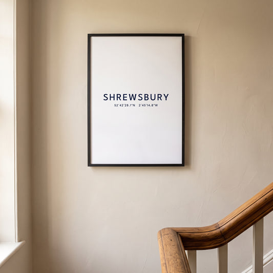 Shrewsbury — Framed Coordinates Print