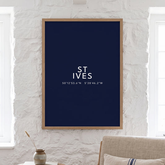 St Ives — Coordinates Print