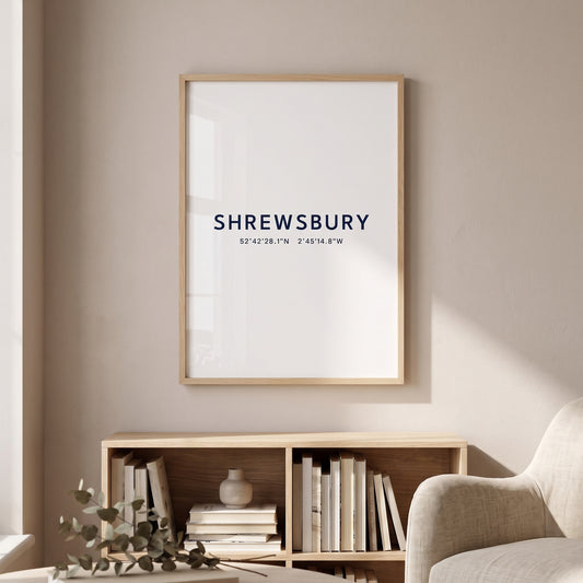 Shrewsbury — Coordinates Print (White)