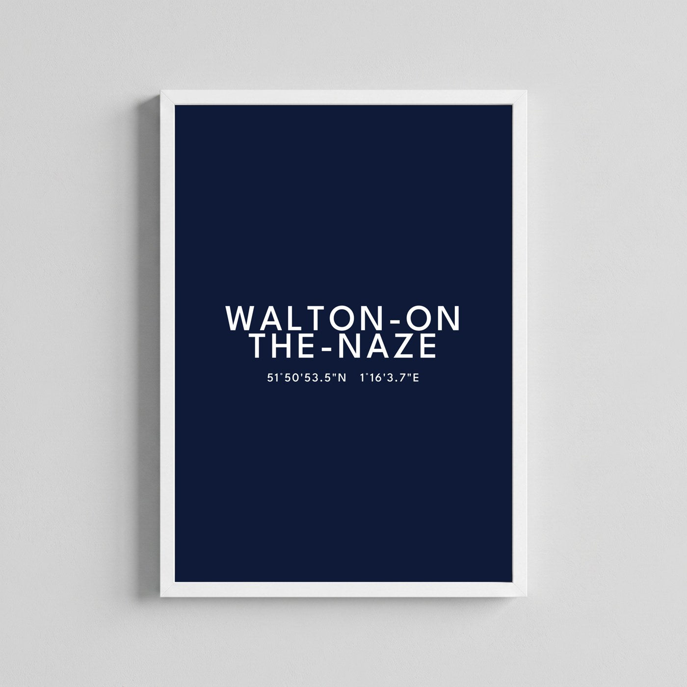 Walton-on-the-Naze — Framed Coordinates Print (Navy)