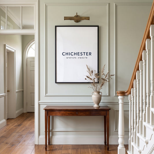 Your Town Merch — Chichester Framed Coordinates Print lifestyle