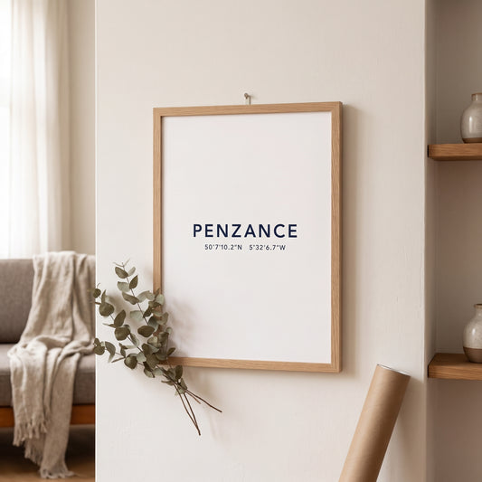 Penzance — Coordinates Print (White)