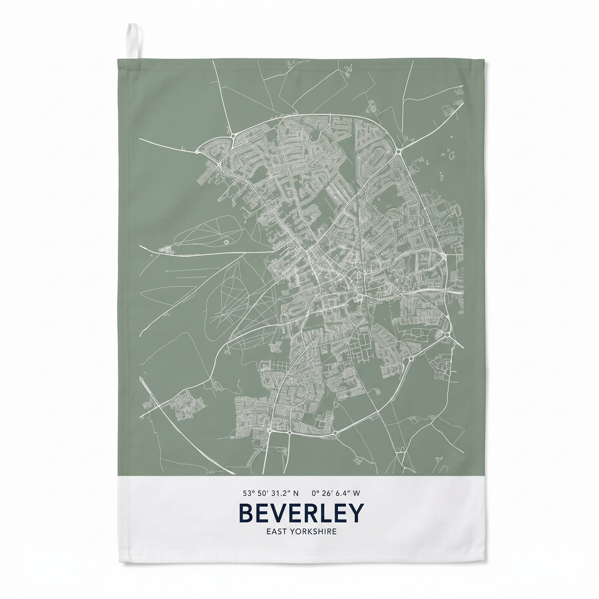 Your Town Merch — Beverley Map Tea Towel lifestyle