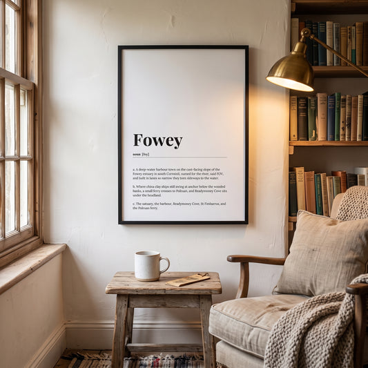 Fowey — Framed Dictionary Print