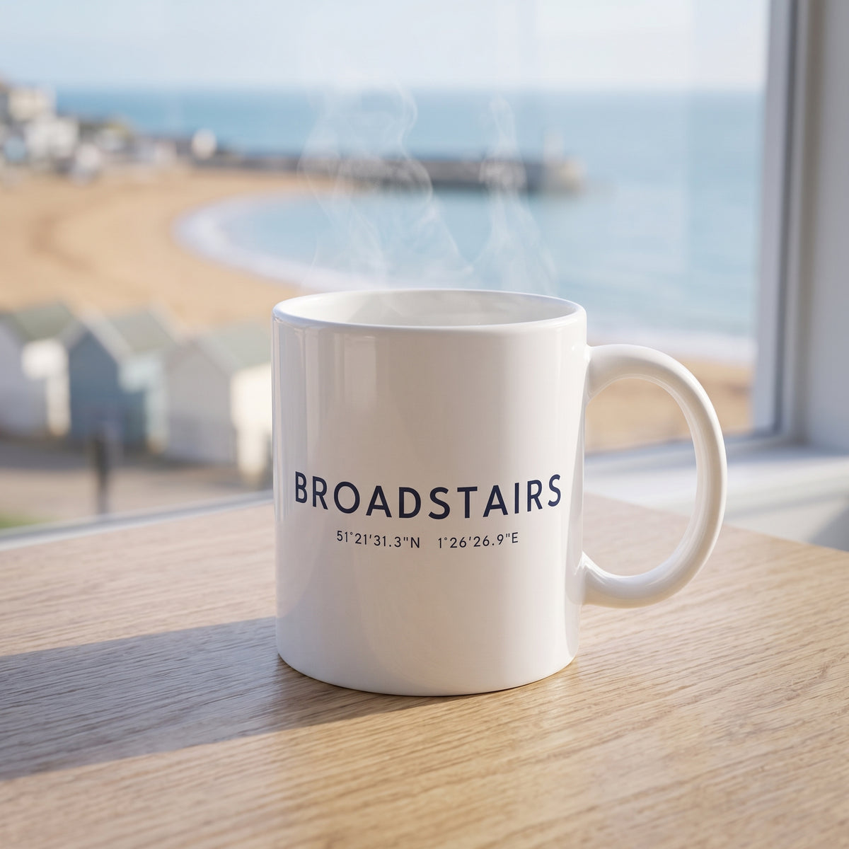 Your Town Merch — Broadstairs Coordinates Ceramic Mug lifestyle