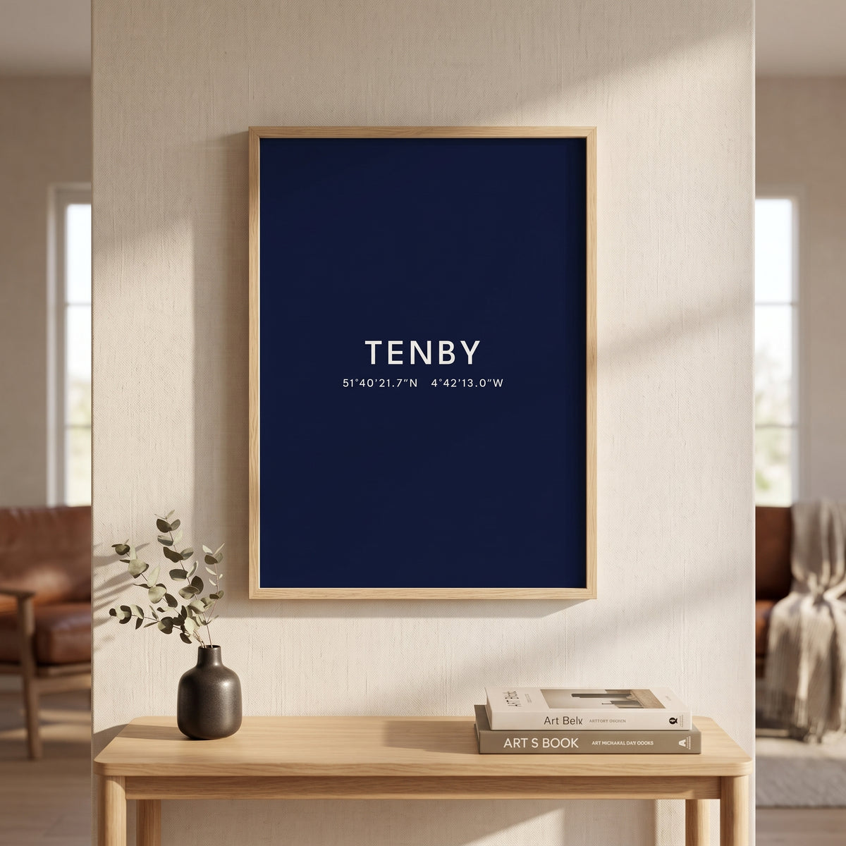 Your Town Merch — Tenby Coordinates Print lifestyle