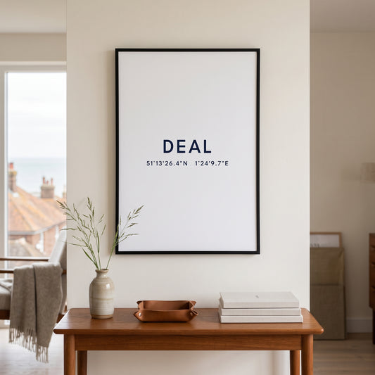 Your Town Merch — Deal Framed Coordinates Print lifestyle