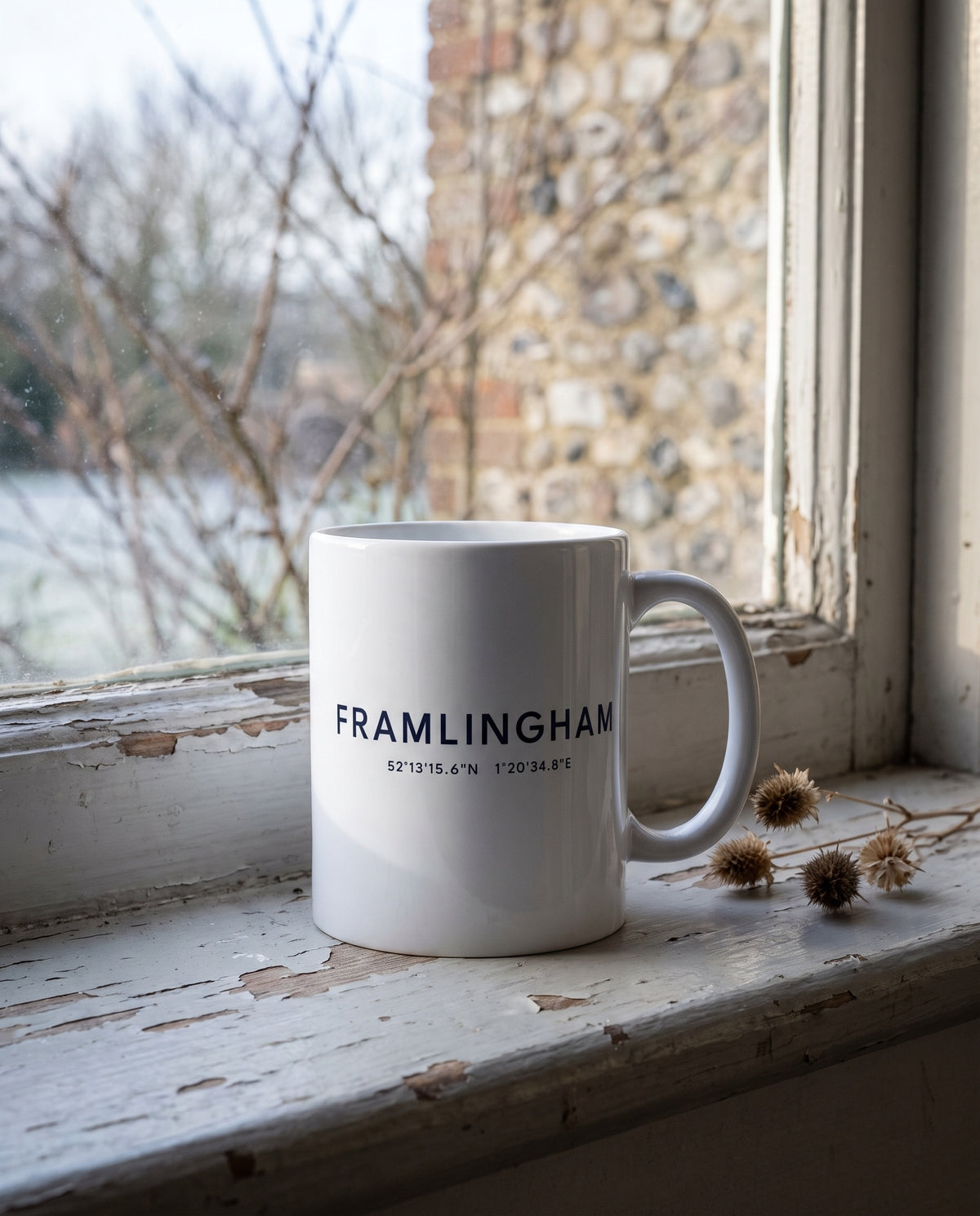 Your Town Merch — Framlingham Coordinates Ceramic Mug lifestyle