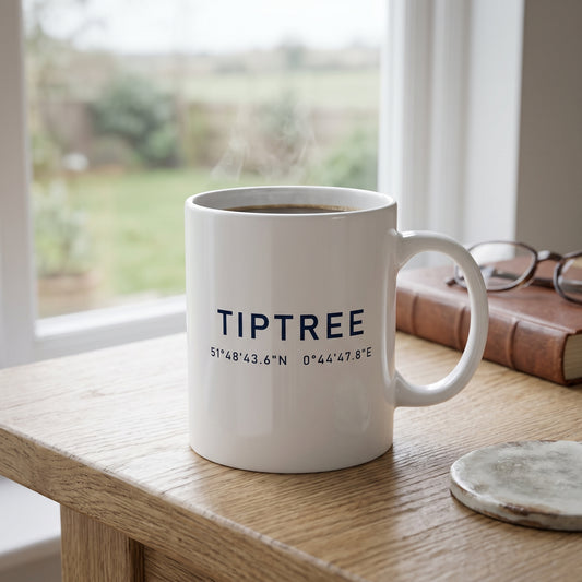 Your Town Merch — Tiptree Coordinates Ceramic Mug lifestyle