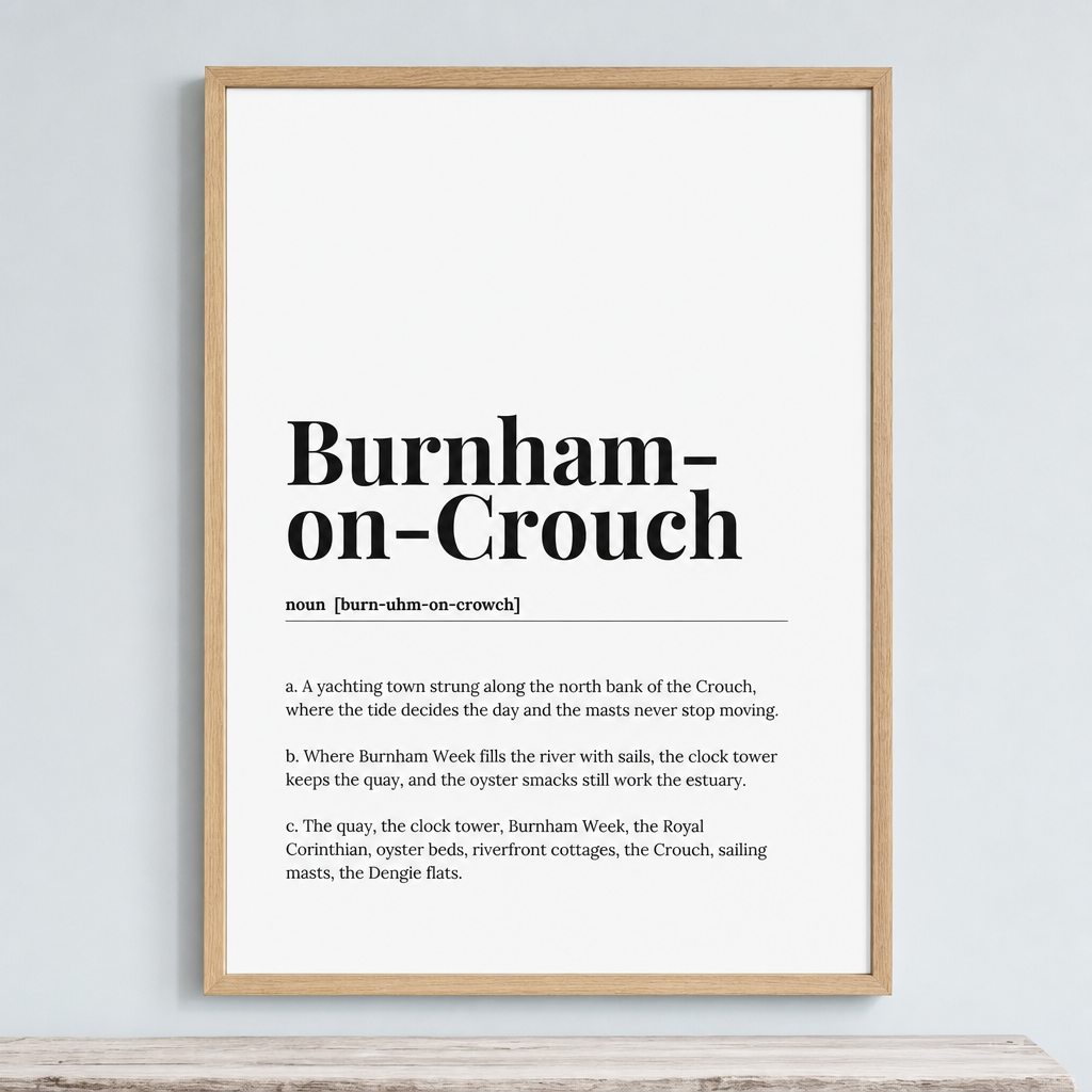 Burnham-on-Crouch — Framed Dictionary Print