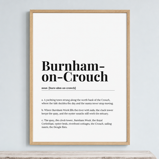 Burnham-on-Crouch — Framed Dictionary Print