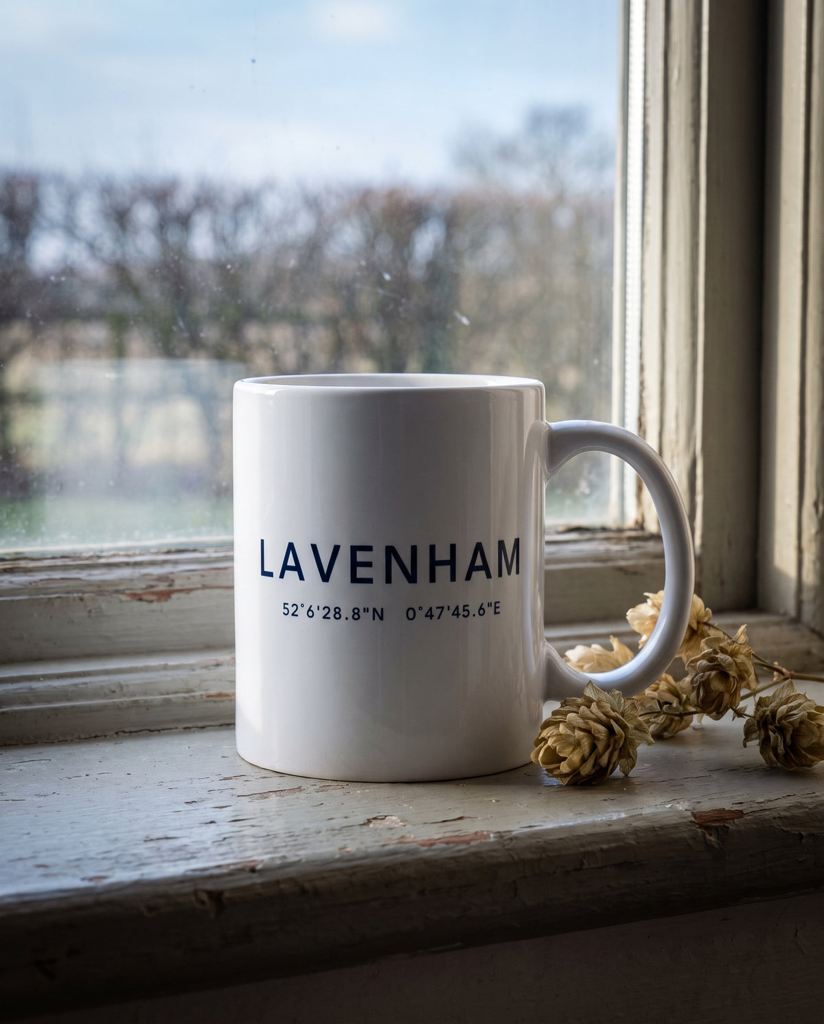Your Town Merch — Lavenham Coordinates Ceramic Mug lifestyle