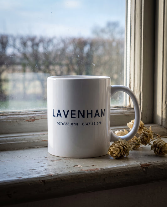 Your Town Merch — Lavenham Coordinates Ceramic Mug lifestyle