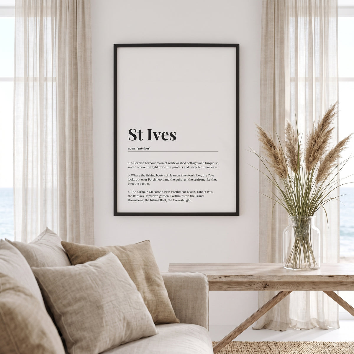 Your Town Merch — St Ives Framed Dictionary Print lifestyle