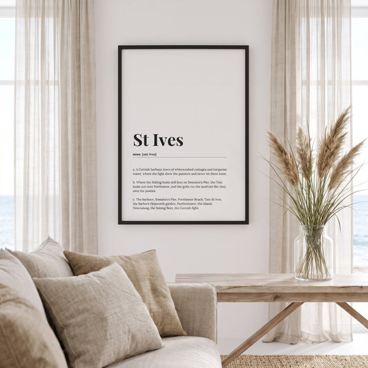 Your Town Merch — St Ives Framed Dictionary Print lifestyle