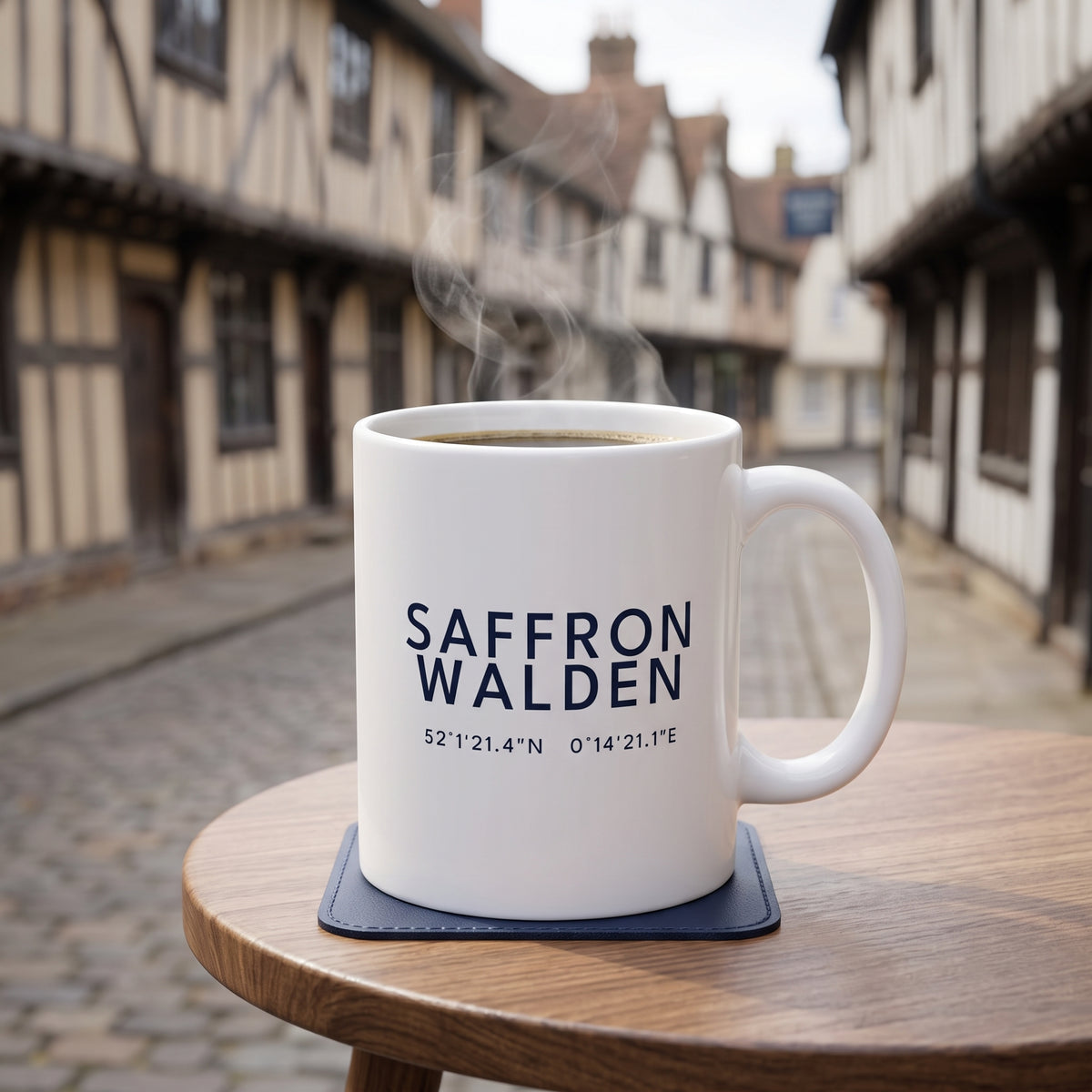 Your Town Merch — Saffron Walden Coordinates Ceramic Mug lifestyle