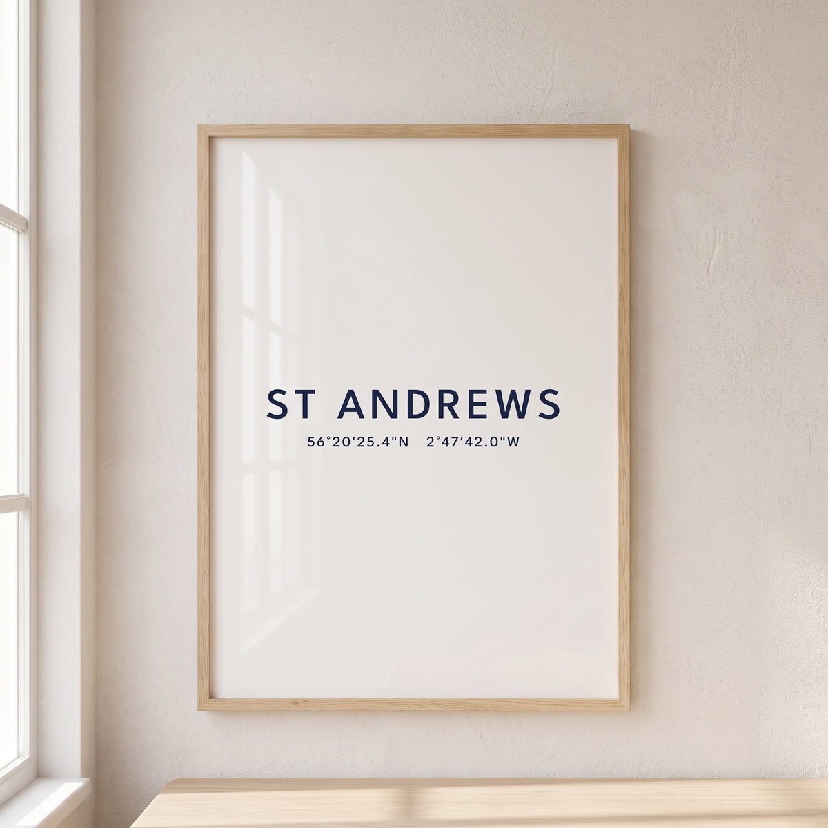 Your Town Merch — St Andrews Coordinates Print (White) lifestyle