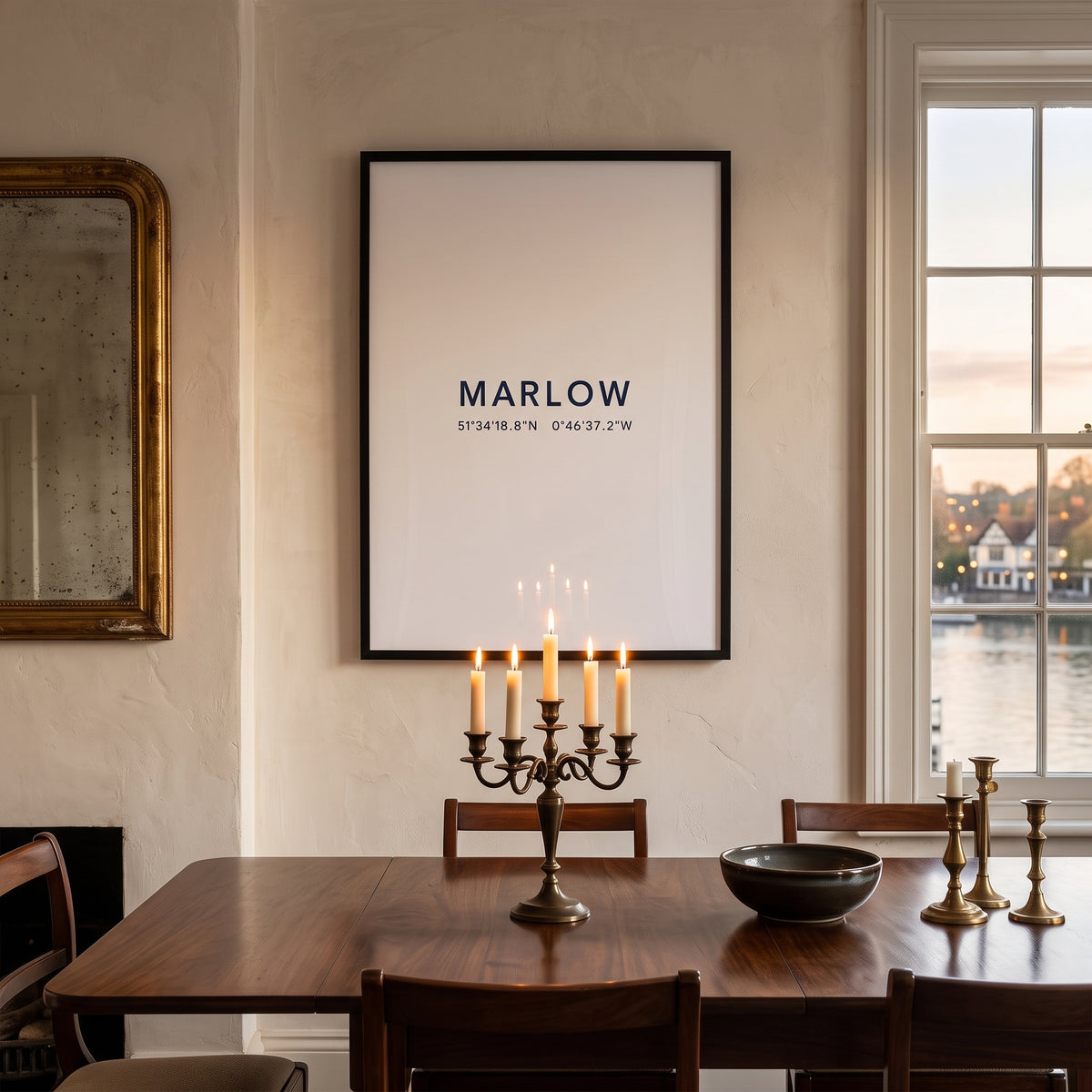 Your Town Merch — Marlow Framed Coordinates Print lifestyle