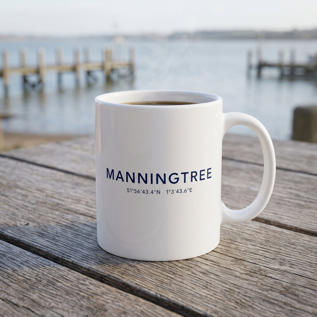Your Town Merch — Manningtree Coordinates Ceramic Mug lifestyle
