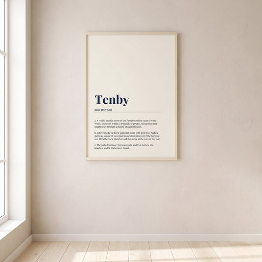 Your Town Merch — Tenby Framed Dictionary Print lifestyle
