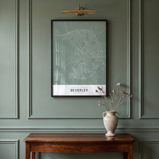 Beverley — Framed Map Print (Sage)