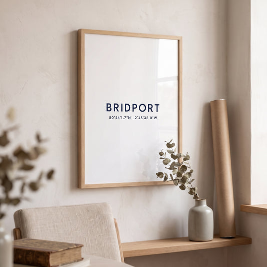 Bridport — Coordinates Print (White)