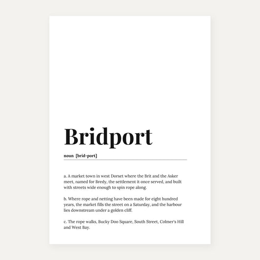Bridport — Dictionary Print