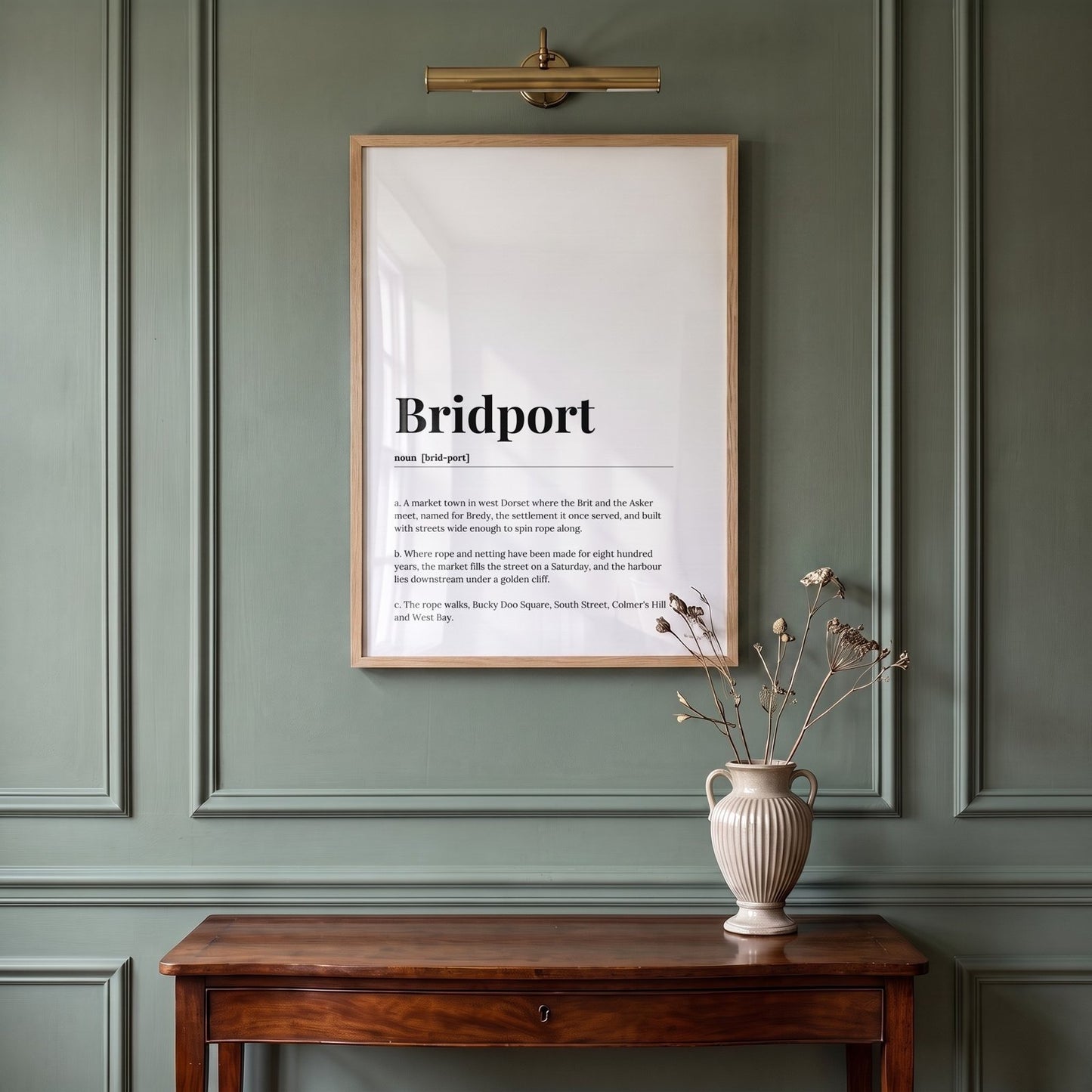 Bridport — Framed Dictionary Print