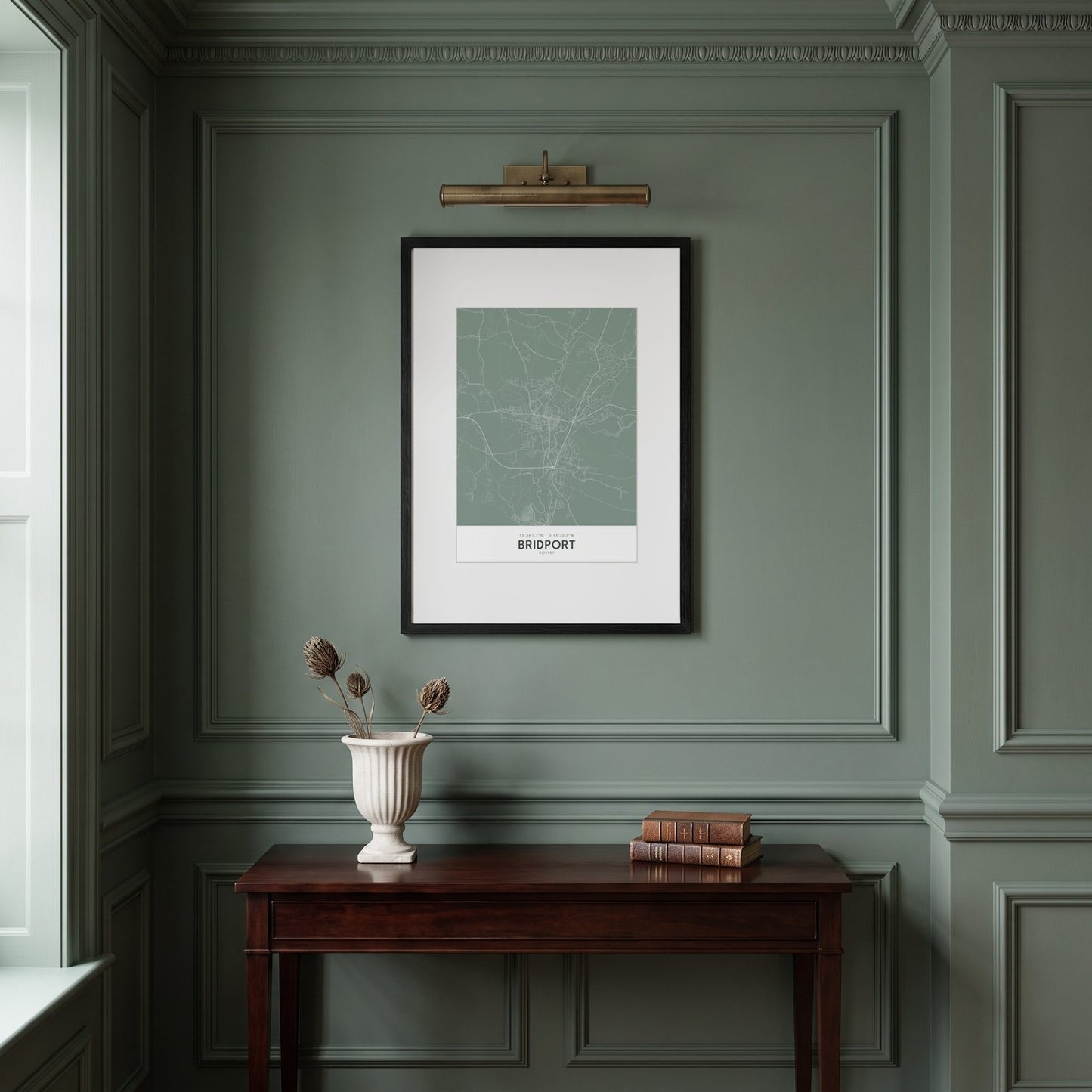 Bridport — Framed Map Print (Sage)