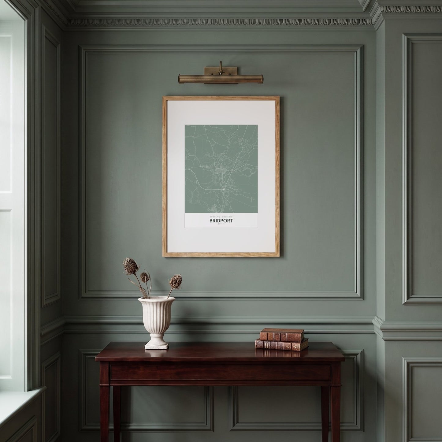 Bridport — Framed Map Print (Sage)