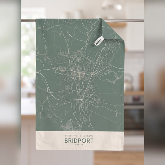 Your Town Merch — Bridport Map Tea Towel lifestyle