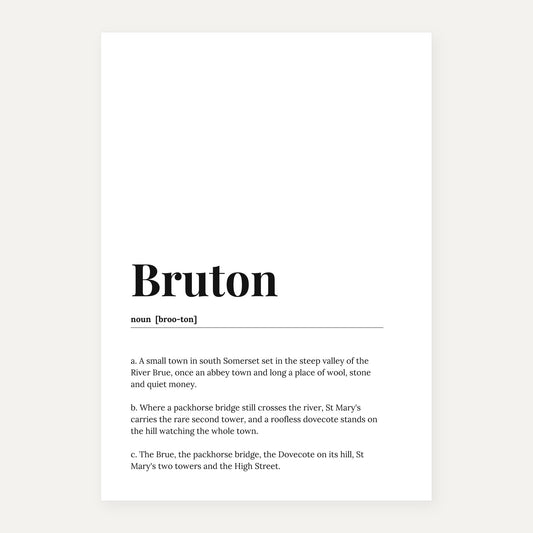 Bruton — Dictionary Print