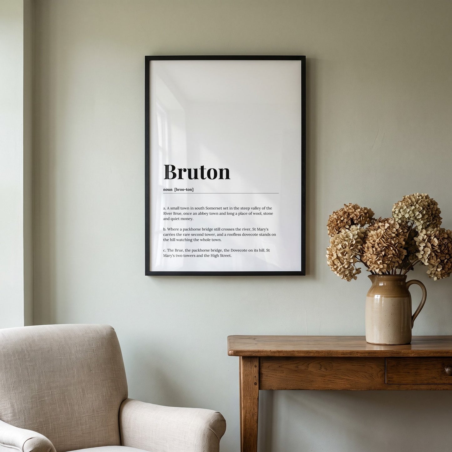 Bruton — Framed Dictionary Print