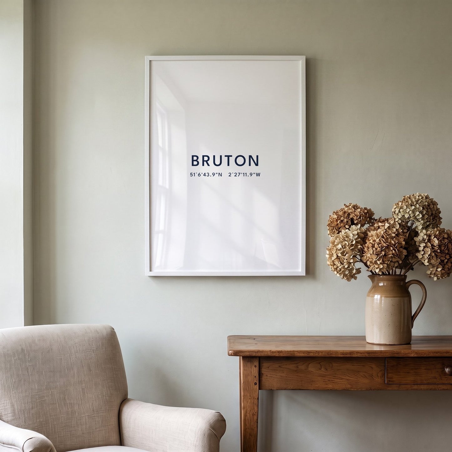 Bruton — Framed Coordinates Print