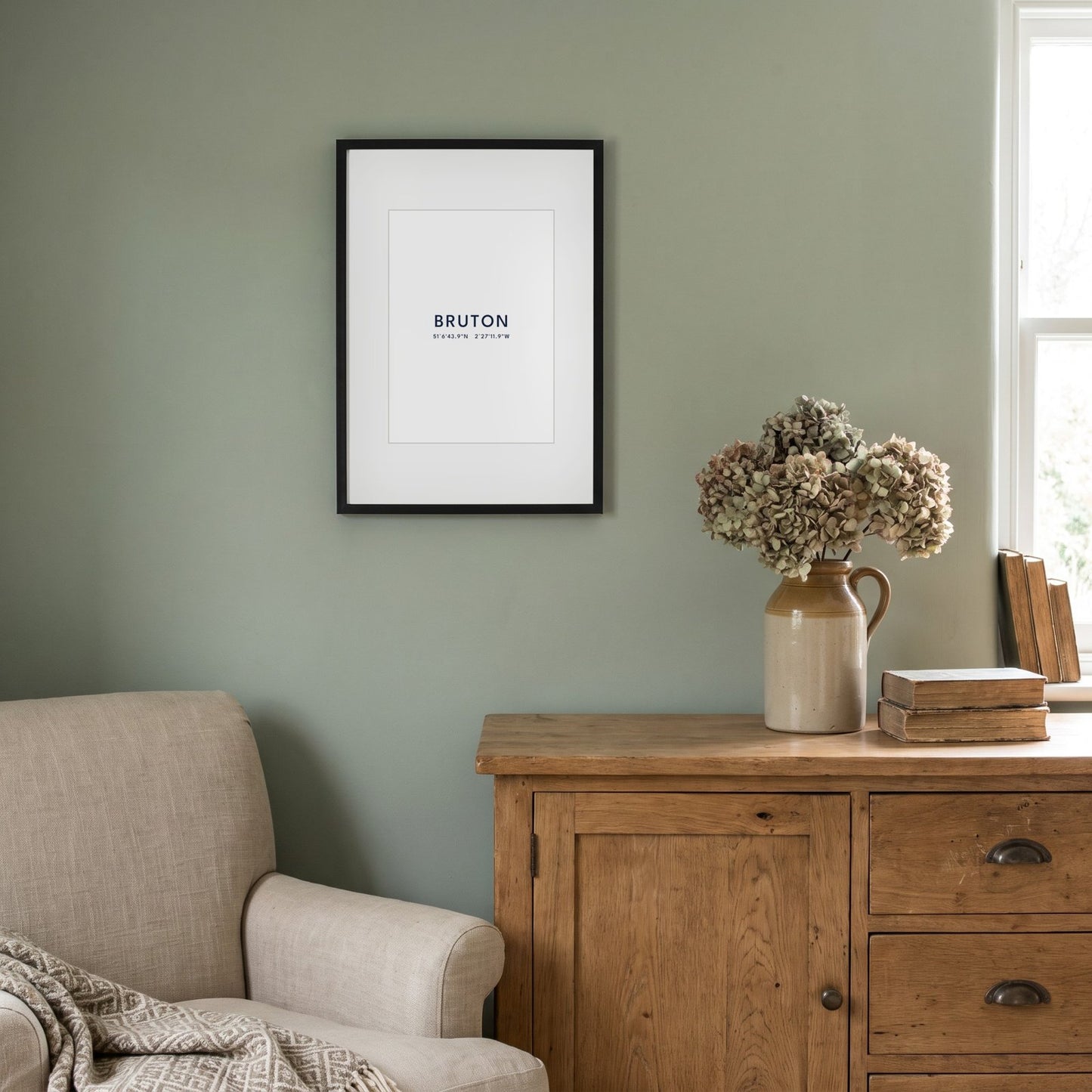 Bruton — Framed Coordinates Print