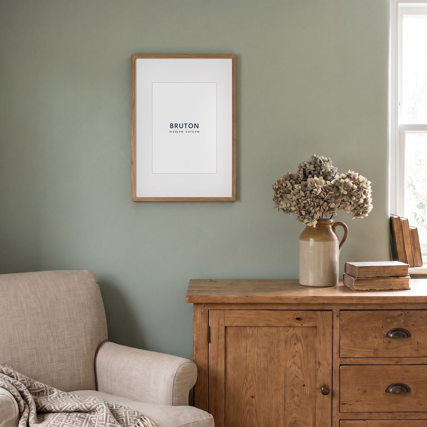 Bruton — Framed Coordinates Print