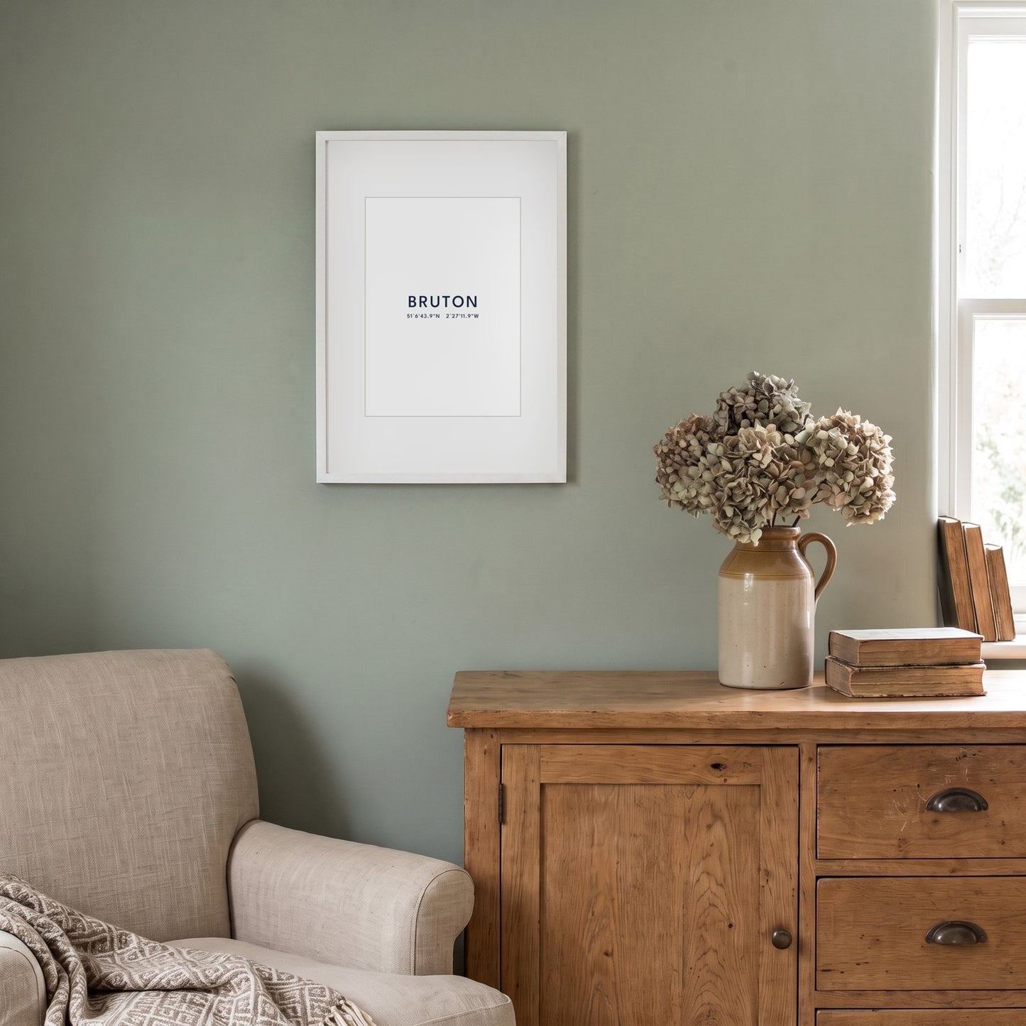 Bruton — Framed Coordinates Print