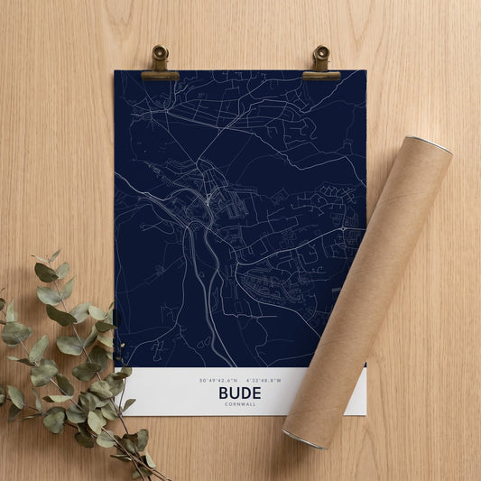 Bude — Map Print