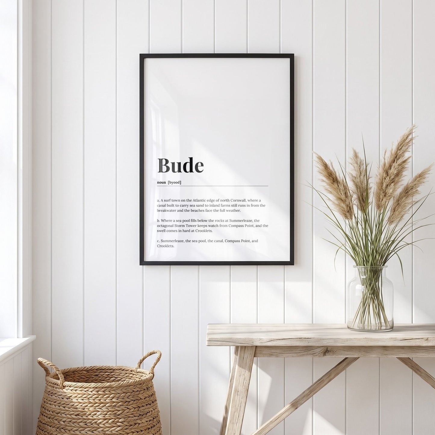 Bude — Framed Dictionary Print