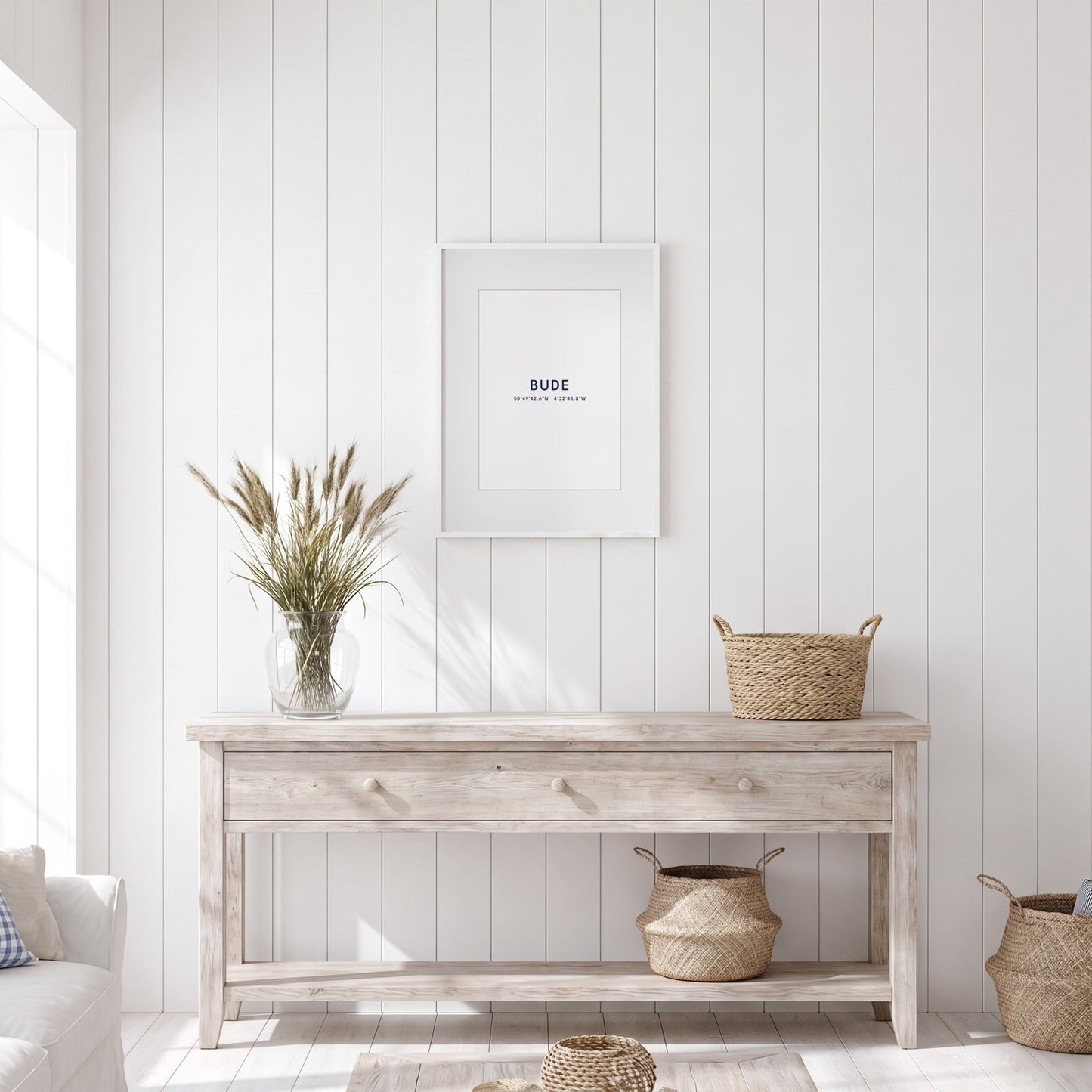 Bude — Framed Coordinates Print