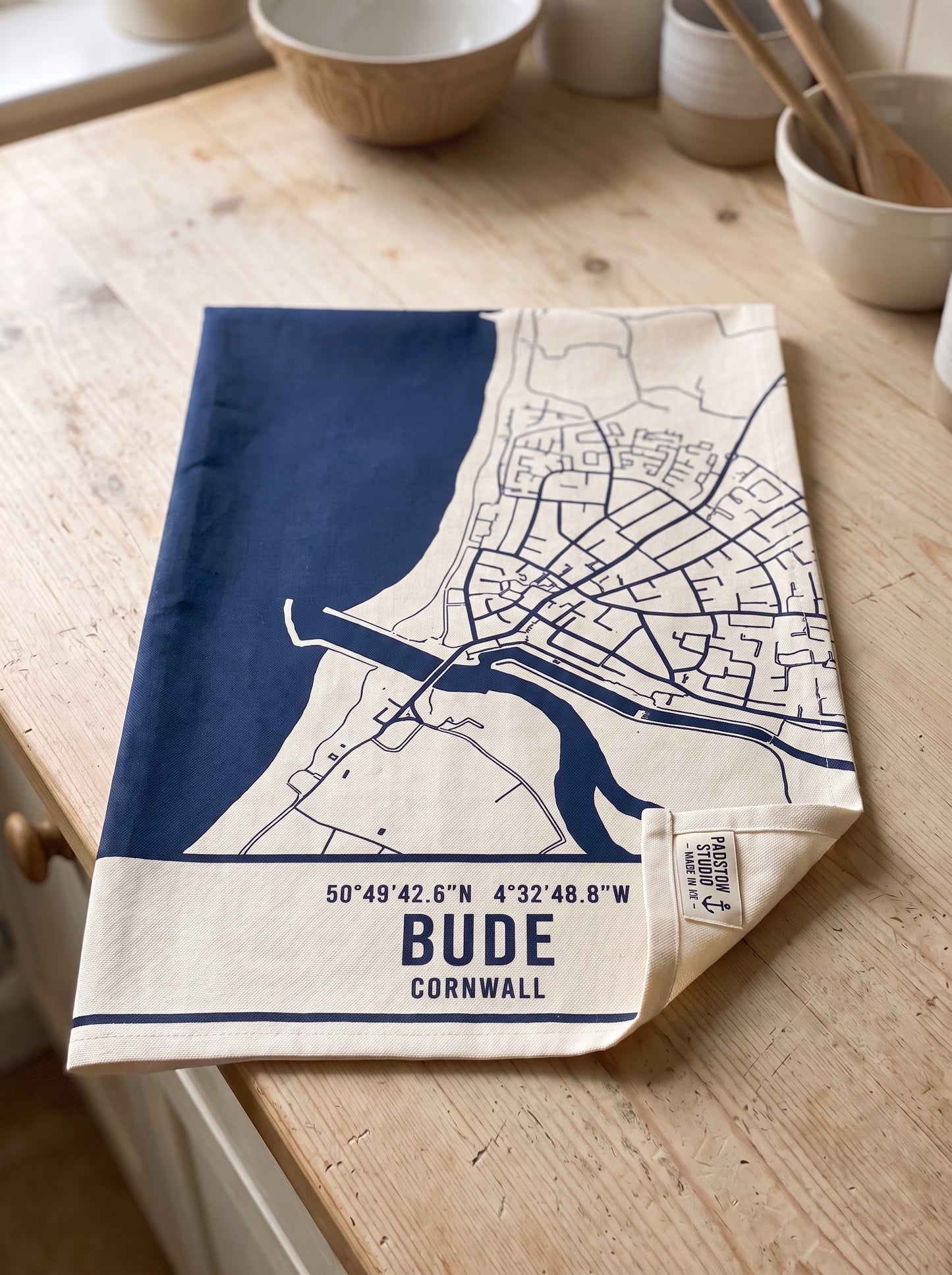 Bude — Map Tea Towel