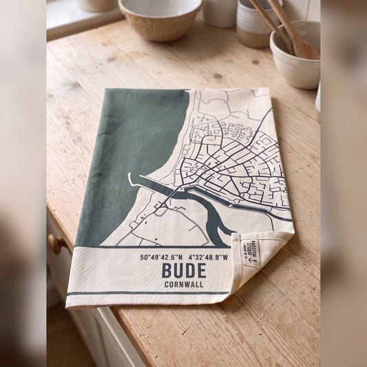Bude — Map Tea Towel