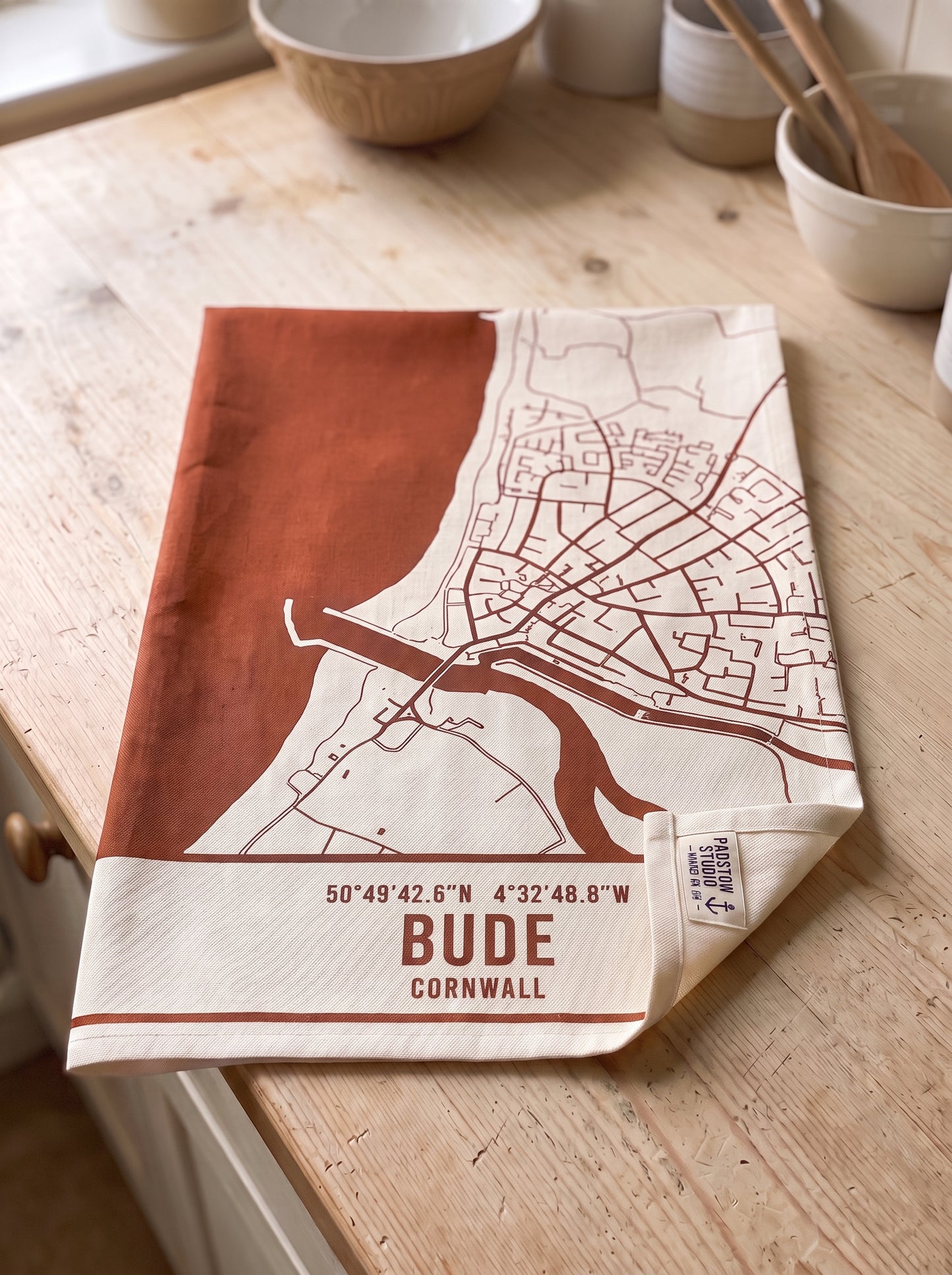Bude — Map Tea Towel