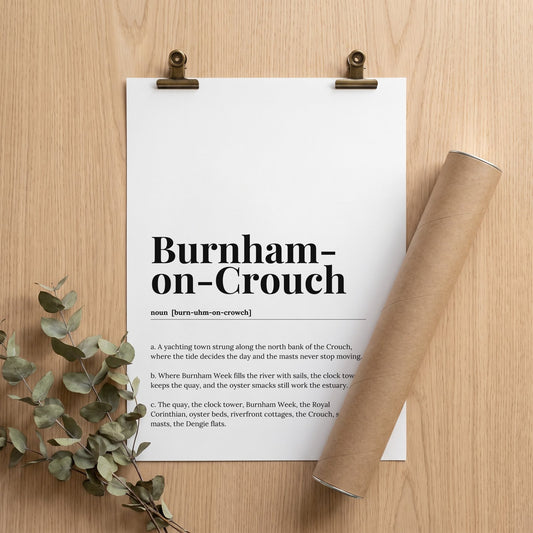 Your Town Merch — Burnham-on-Crouch Dictionary Print unframed print