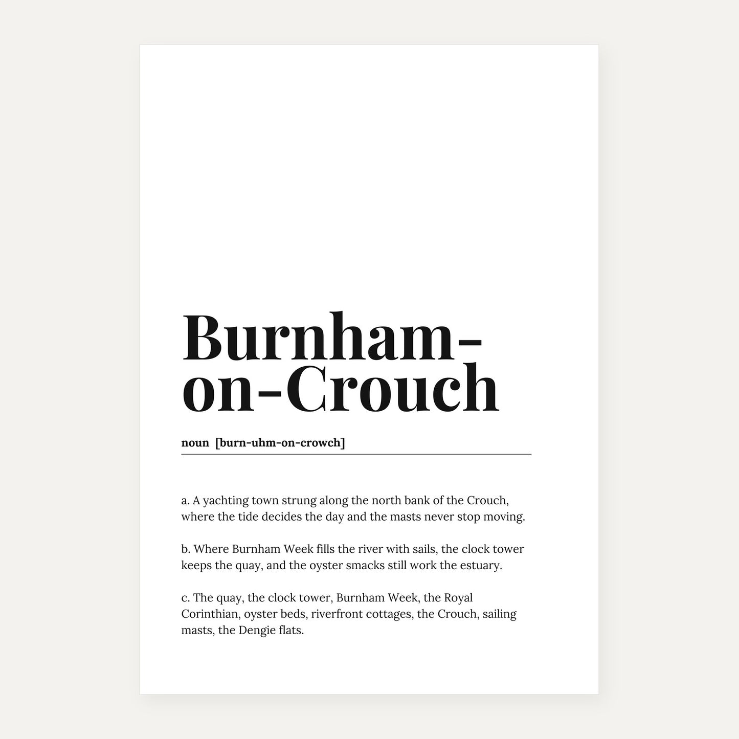 Burnham-on-Crouch — Dictionary Print