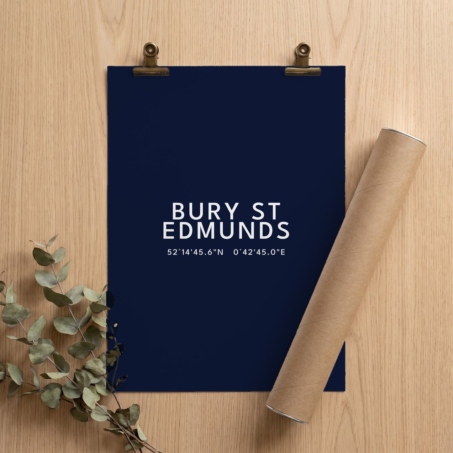Bury St Edmunds — Coordinates Print