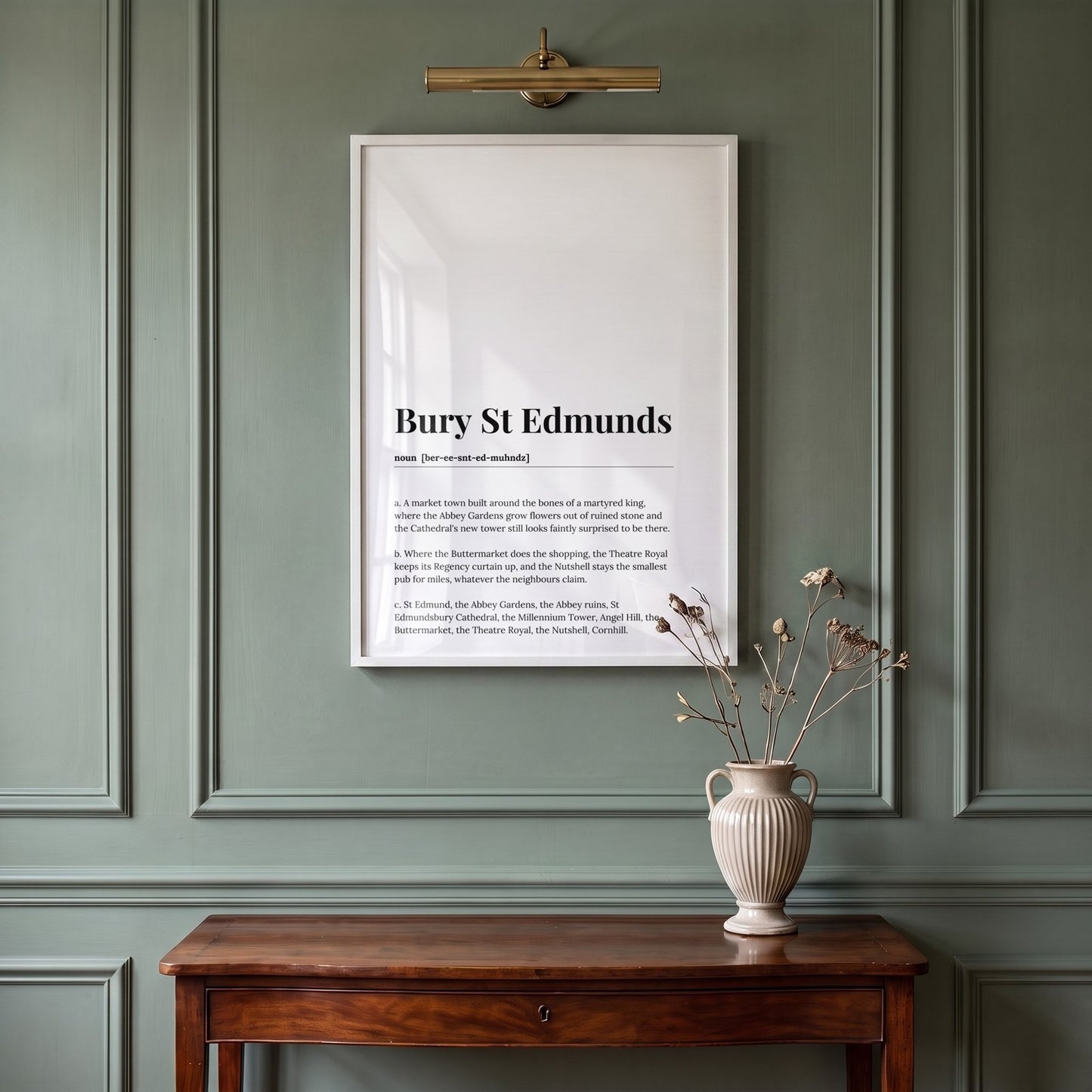 Bury St Edmunds — Framed Dictionary Print